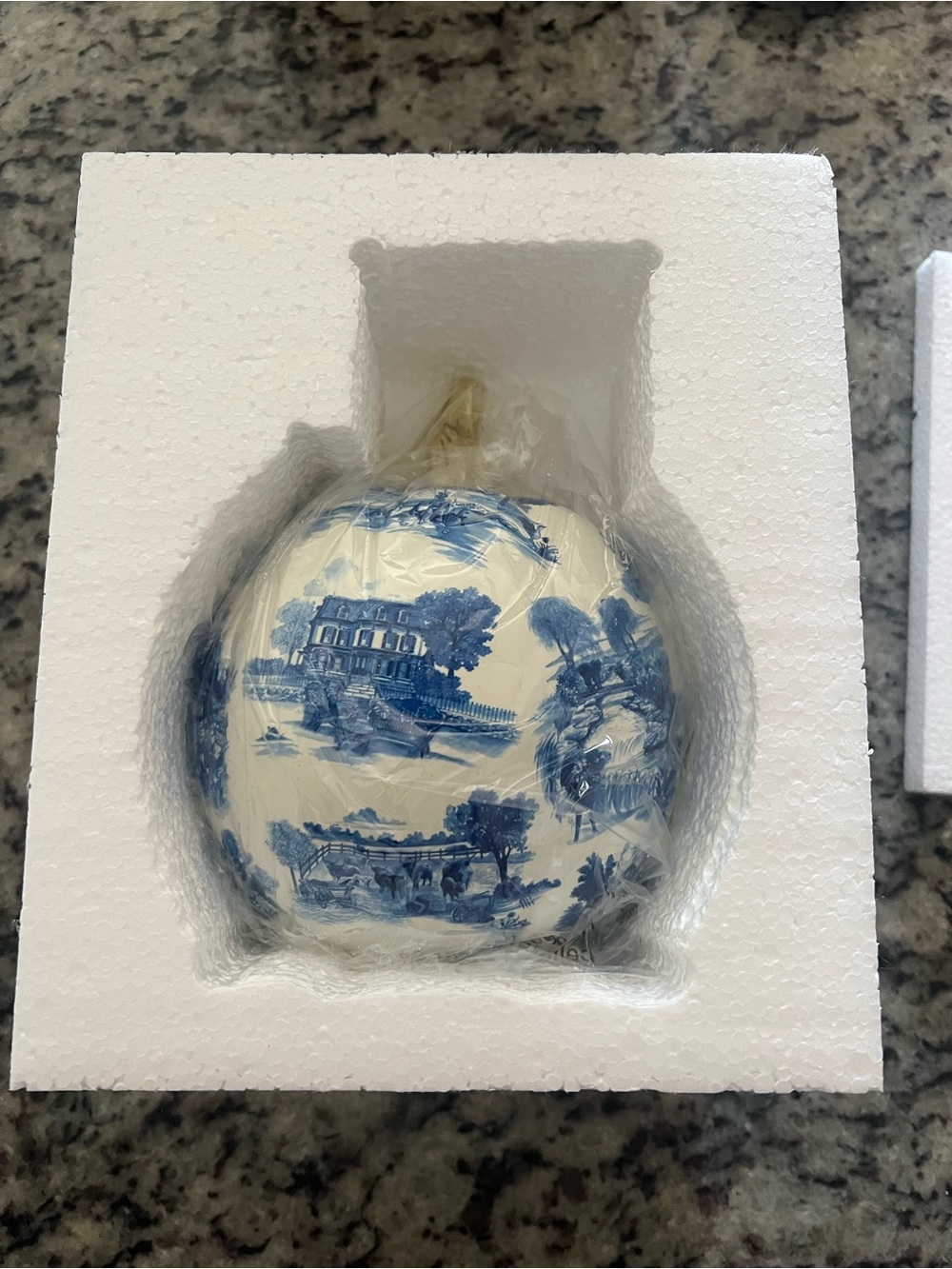 Mackenzie-Childs Royal Toile Small Pumpkin with Gold stem. New in Box! - Picture 5 of 10